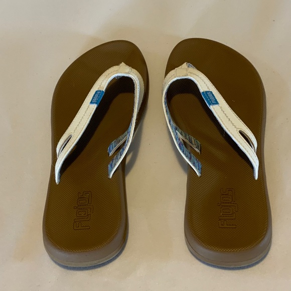 Flojos White and Brown Sandals - Picture 5 of 9